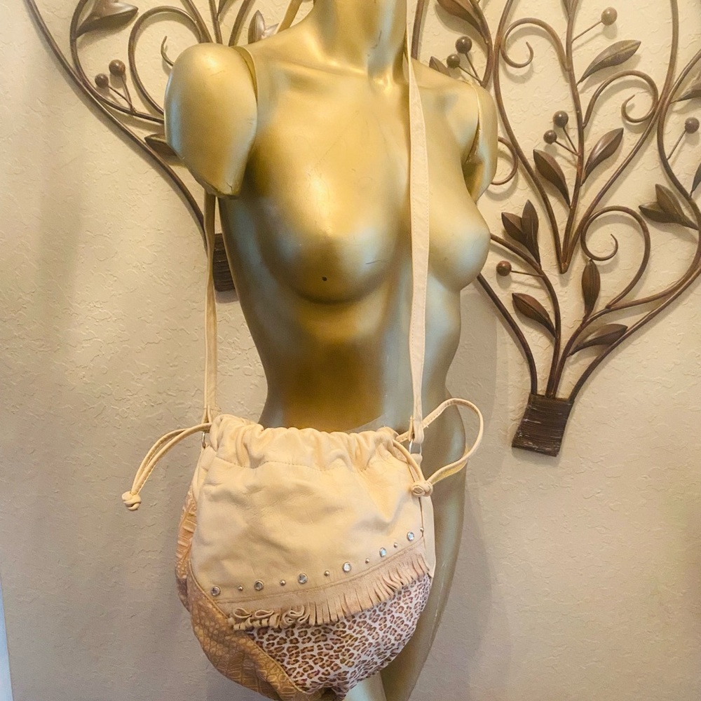 Vintage L.J. Simone NY Drawstring Bag